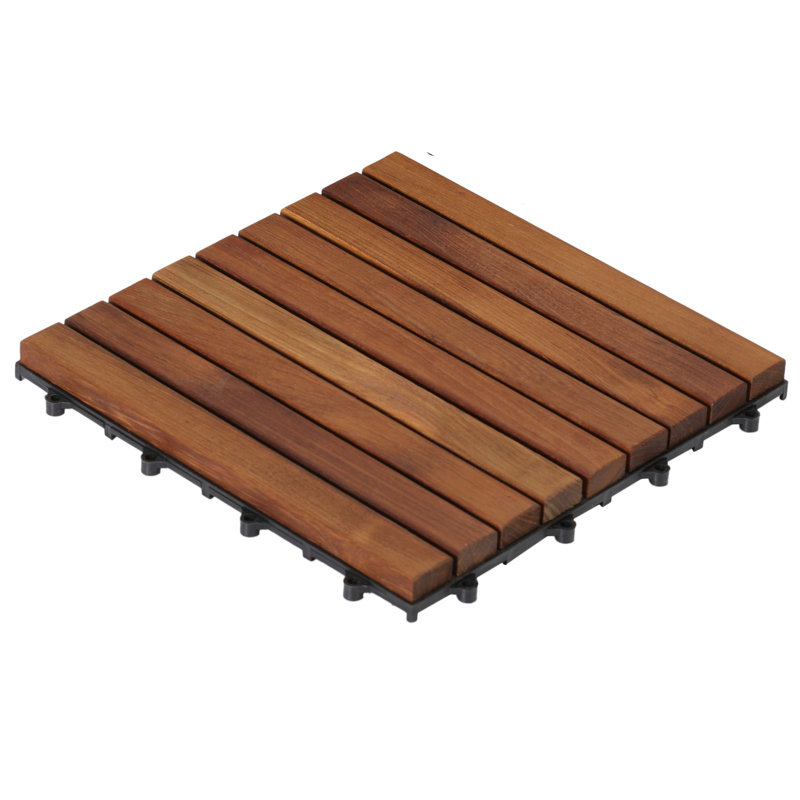 Carreaux de terrasse en bois de teck huilé 12 po x 12 po EZ-Floor