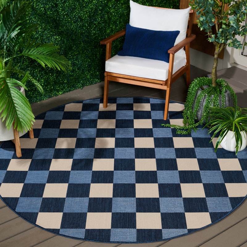Tapis intérieur / extérieur Courtyard 6443, Rond 6 pi 7 po