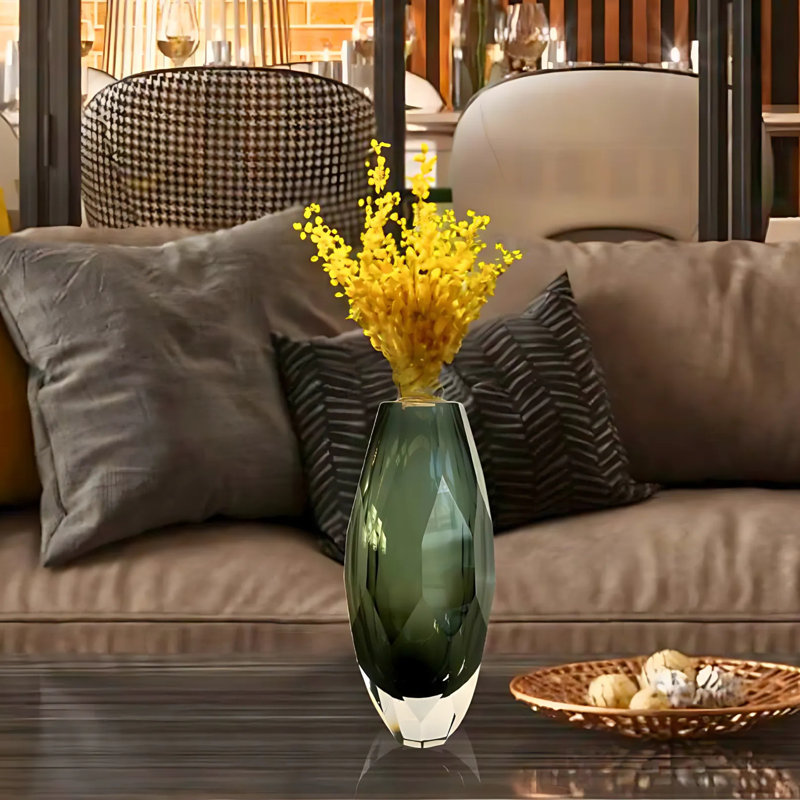 Vase de table Ava Art Deco, Vert, 11"