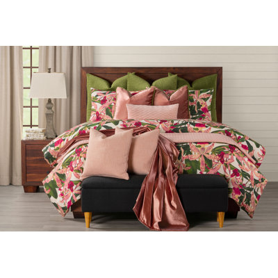 Pink Orchid Print Duvet Cover Set
