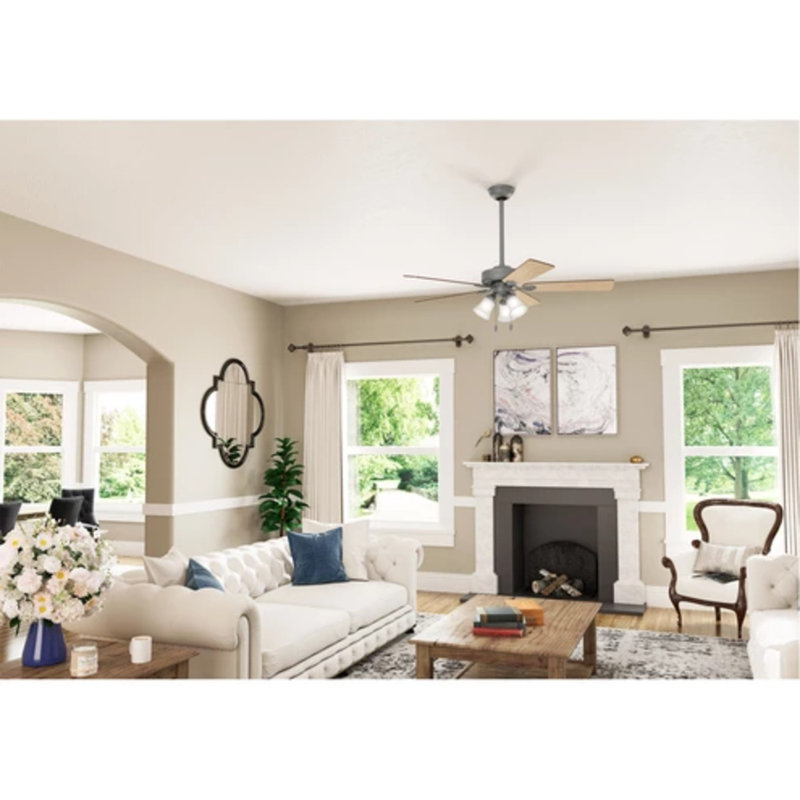 Ventilateur de plafond 52 po Swanson, Argent mat