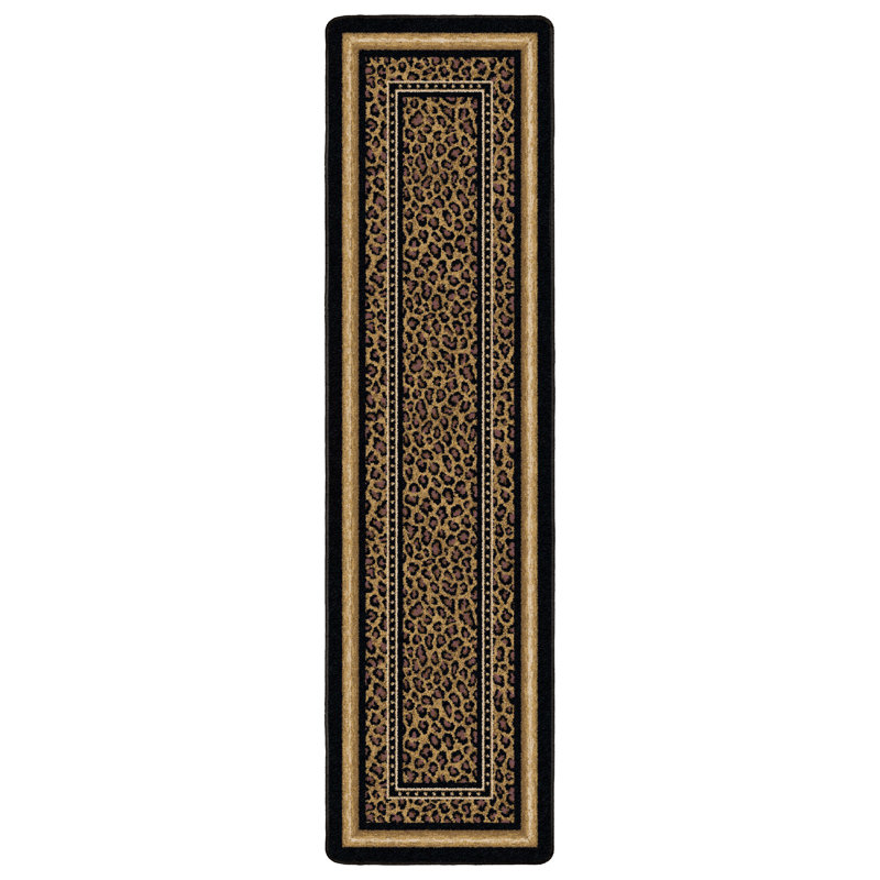 Alminus Zambia Onyx Animal Print Area Rug, Runner 2'1" x 7'8"