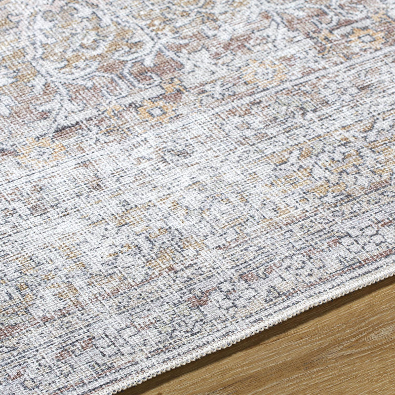 Our PNW Home x Livabliss Machine Washable Oriental Boho Dark Brown Cream Area Rug, Runner 2'7" x 7'10"