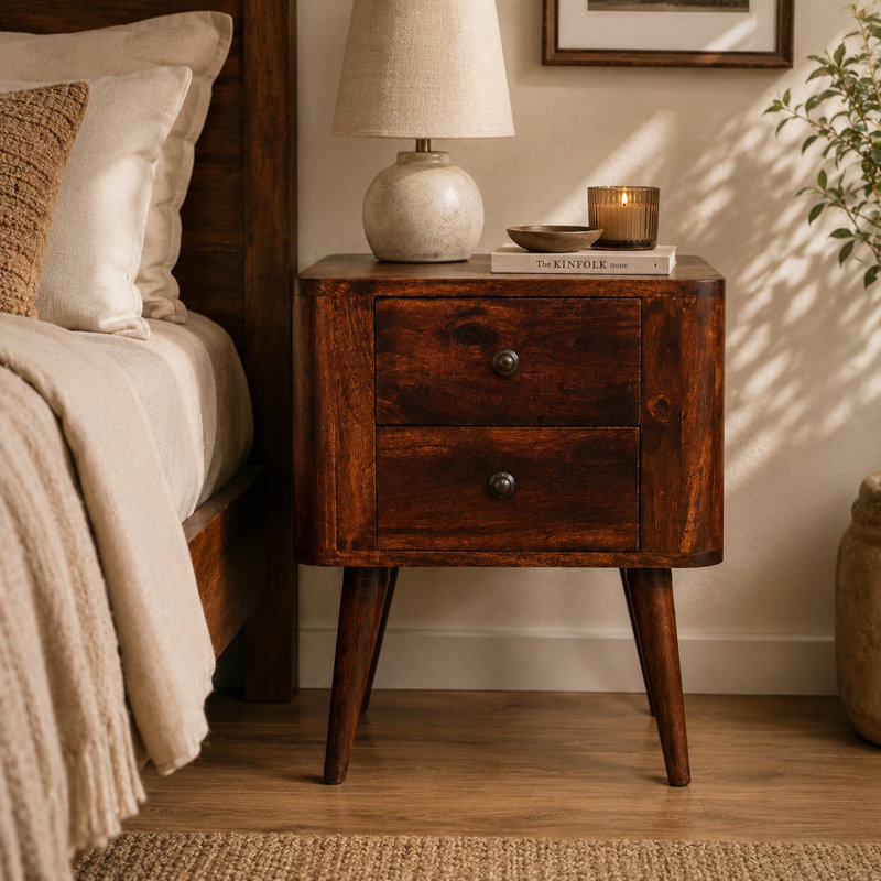 Aguiluz 45cm W Solid Wood Bedside Table