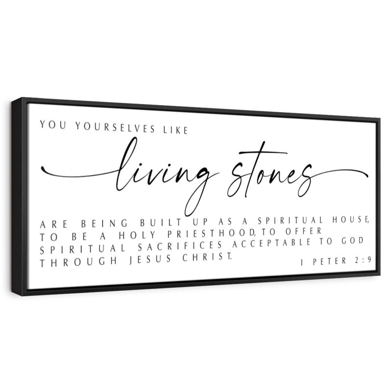 Pierres vivantes, 46 po x 16 po, Cadre flottant noir