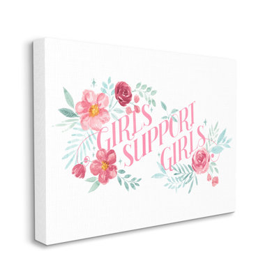 AC-488 Girls support Girls rose phrase rose florals par Grace Popp-impression