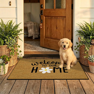  Tapis d'entrée antidérapant pour l'extérieur, 16 po x 24 po, rétro floral décoratif