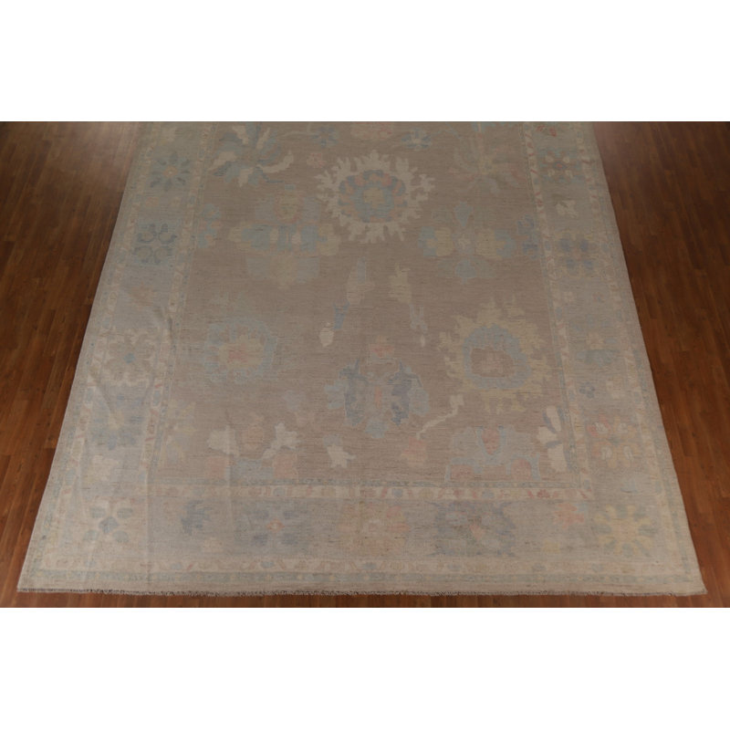 Tapis turc Oushak fabriqué à la main avec teinture végétale 12 x 15