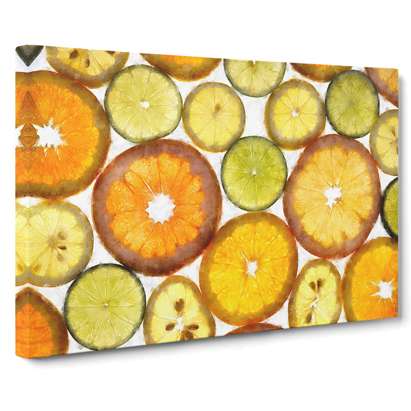 Sliced Citrus Fruit - Wrapped Canvas, 35cm H x 50cm W x 3cm D