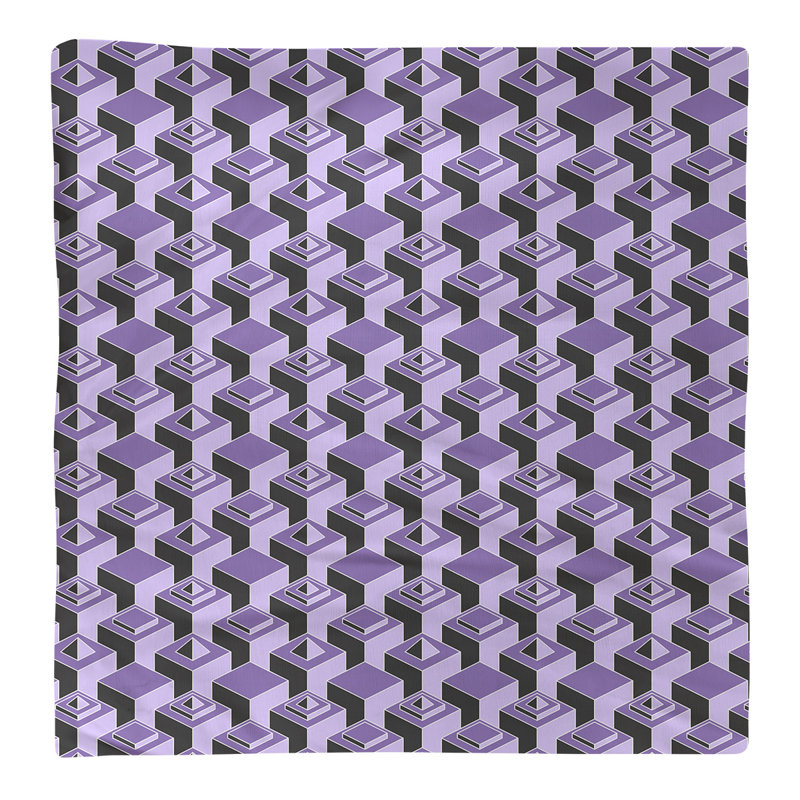Serviette de table en coton à motif de gratte-ciels à deux couleurs, H 0,1 po x l 10 po x P 10 po, Mauve clair
