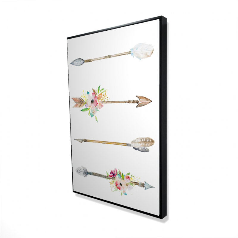 "Flèches et fleurs" sur toile