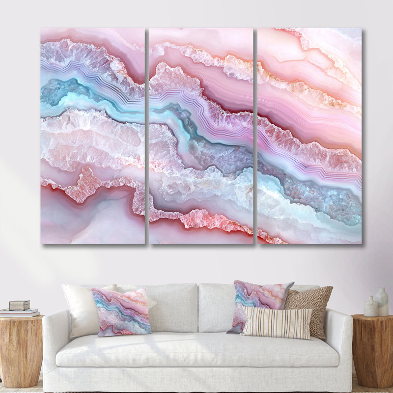 «Agate Dream River I», ensemble de reproductions d'art sur pierre, Toile tendue, H 28 po x l 36 po, Ne s’applique pas
