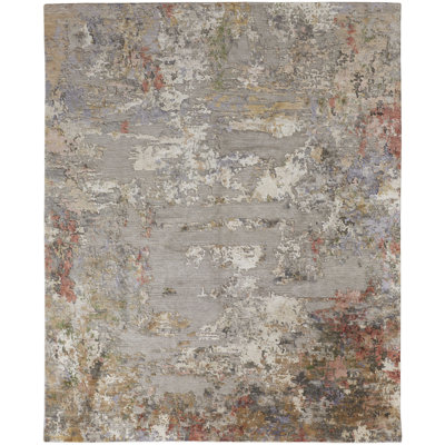 Gia Modern Distressed Taupe Area Rug
