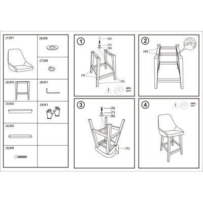 Ensemble de 2 tabourets de bar Modern