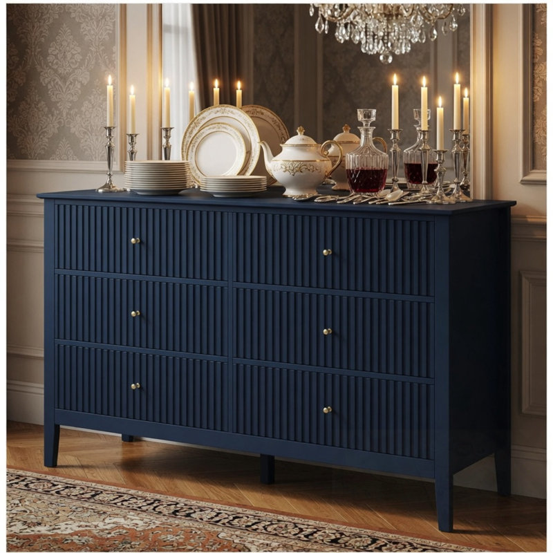 Commodes décoratives avec 6 tiroirs, Blue