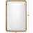 Gold Metal Rectangular Beaded Room Wall Mirror, 24" x 2" x 36"