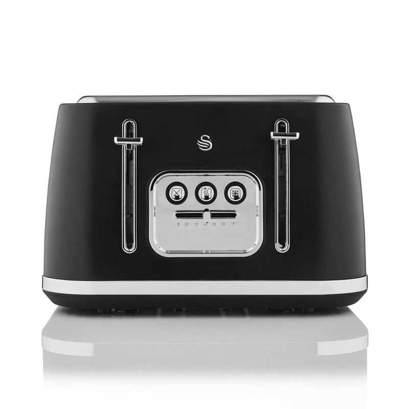 Swan Serenity 4 Slice Toaster with Matt Finish, 6 Browning Levels, Temperature Control, Reheat and Defrost Functions, 2100W