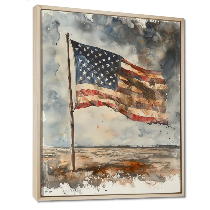 Drapeau de la liberté des États-Unis dans les années 18S - Art mural États-Unis, H 40 po x l 30 po, Crème, crème