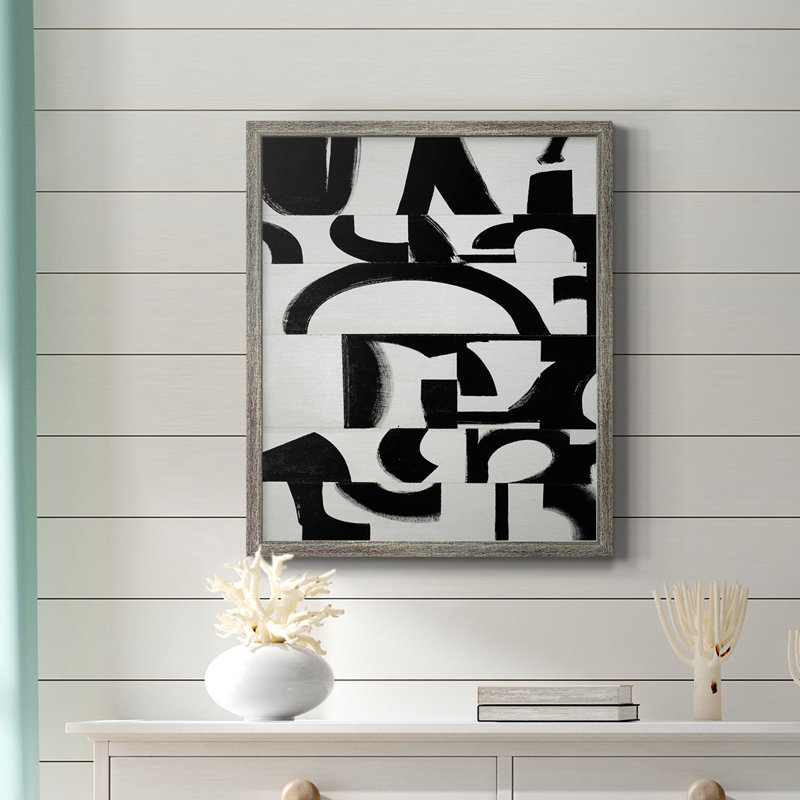 Toile encadrée de qualité supérieure Prosperous Elements V11 - prête à être accrochée, Argent patiné, H 20 po x l 16 po