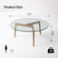 Table basse avec plateau en verre et structure en bois massif