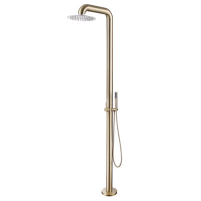 Douche d'extérieur autoportante en acier inoxydable 304