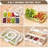 Divided Serving Tray With Lid And Handle, Snackle Box Charcuterie Container Portable For Snack Platters Reusable Clear Organizer 8 Compartments For Candy, Fruits, Nuts Perfect For Party Entertaining