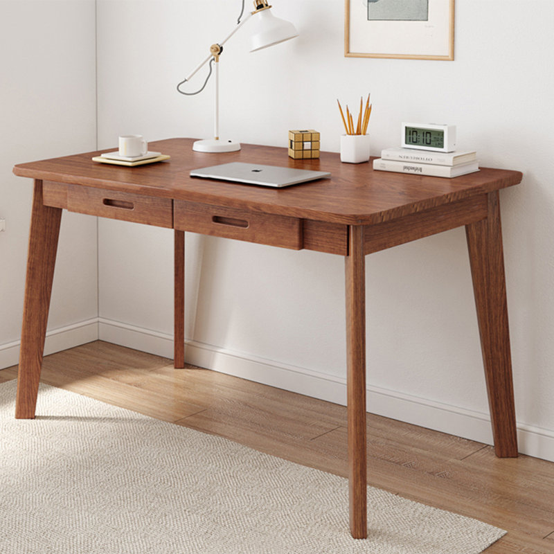 Bureau en bois Latwon, H 29,5 po x l 39,4 po x P 21,7 po, Brun / brun