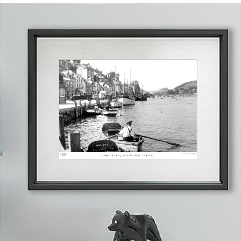 Looe, The Quay And Bridge C1955 - Single Picture Frame Print, 28cm H x 36cm W x 2.3cm D
