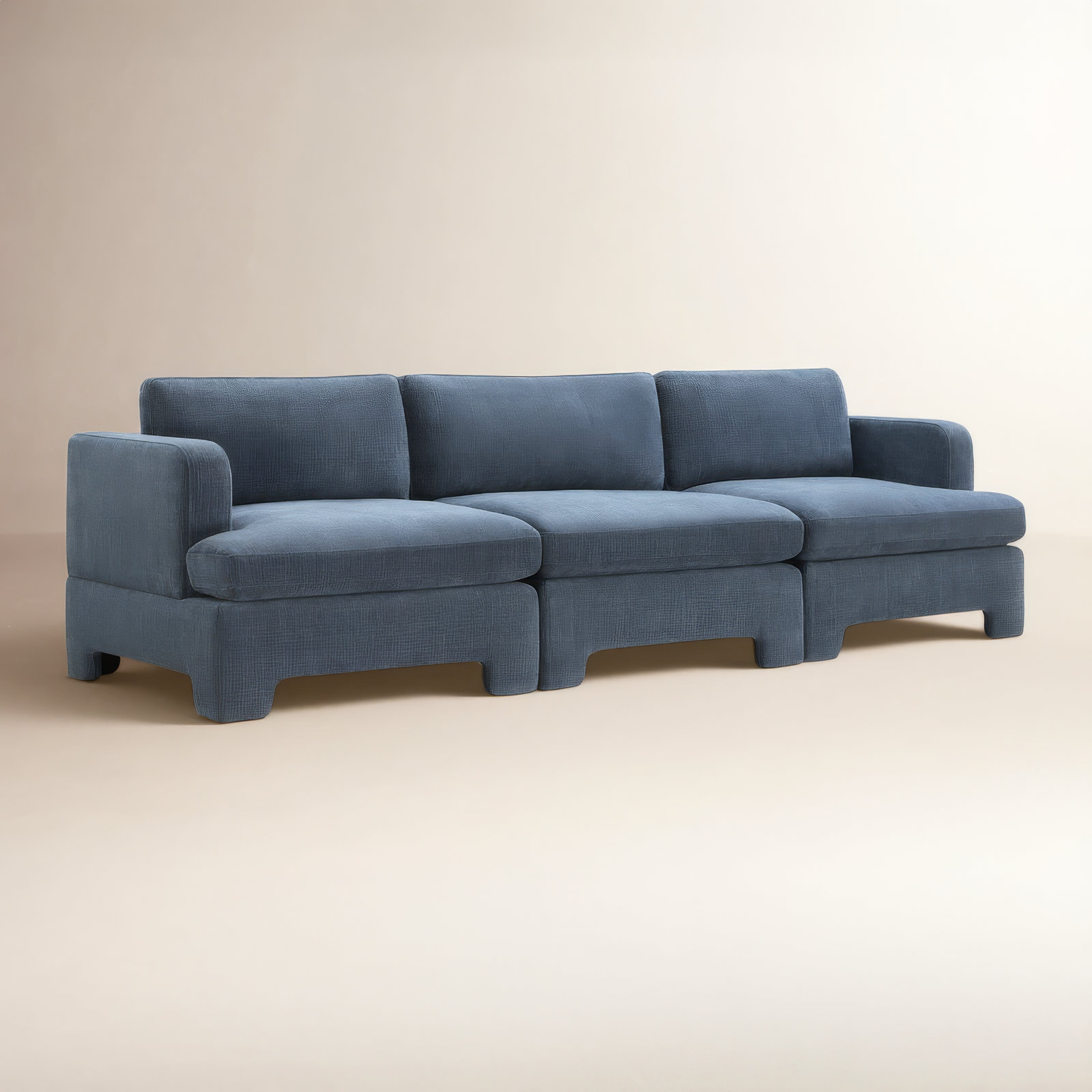 Jolie 116" Modular Sectional, Selene Indigo Performance Chenille