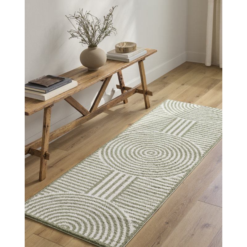 Tapis Zuhur, Tapis de couloir 2 pi 7 po x 7 pi 3 po, Vert