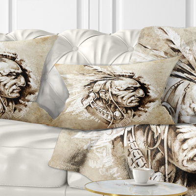 American Indian - Indian Printed Throw Pillow