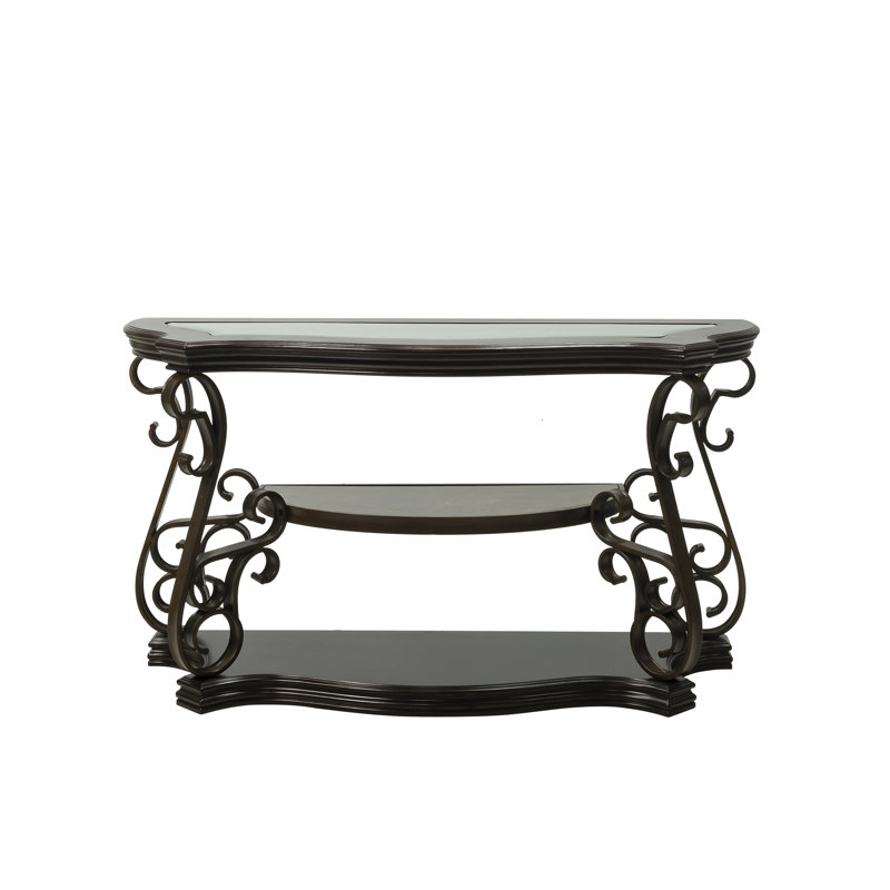Splendide table avec plateau en verre et tablette en marbre avec plateau en verre, plateau imprimé, cadre en métal