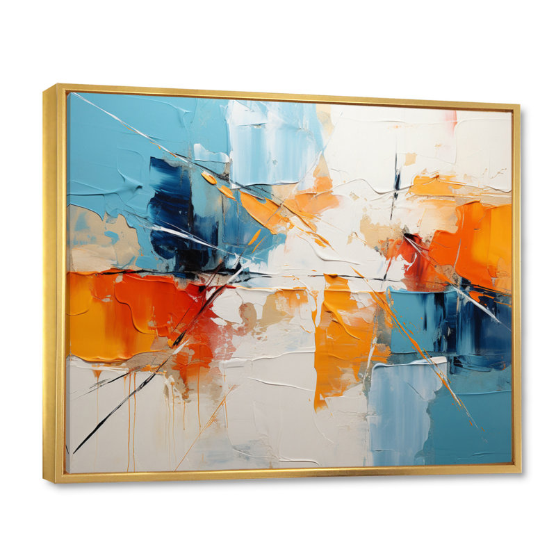 «Gennavieve Rhythmic Abstraction III», reproduction sur toile, H 12 po x l 20 po x P 1 po, Cadre flottant doré