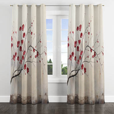 Aureliea - Leaves Floral Room Darkening Grommet Curtain - 1 Panels
