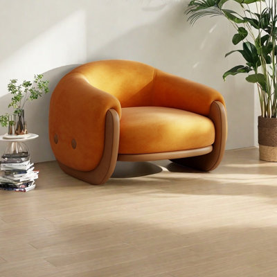 Light luxury cotton linen solid wood recliner