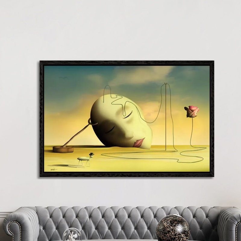 Cabeça Pensante II (Thinking Head II) by Marcel Caram - Print on Canvas, White Framed, 152.5 cm H x 101.5 cm W