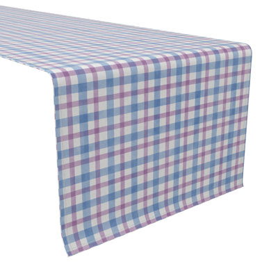 Rectangular Plaid Cotton Twill Table Runner
