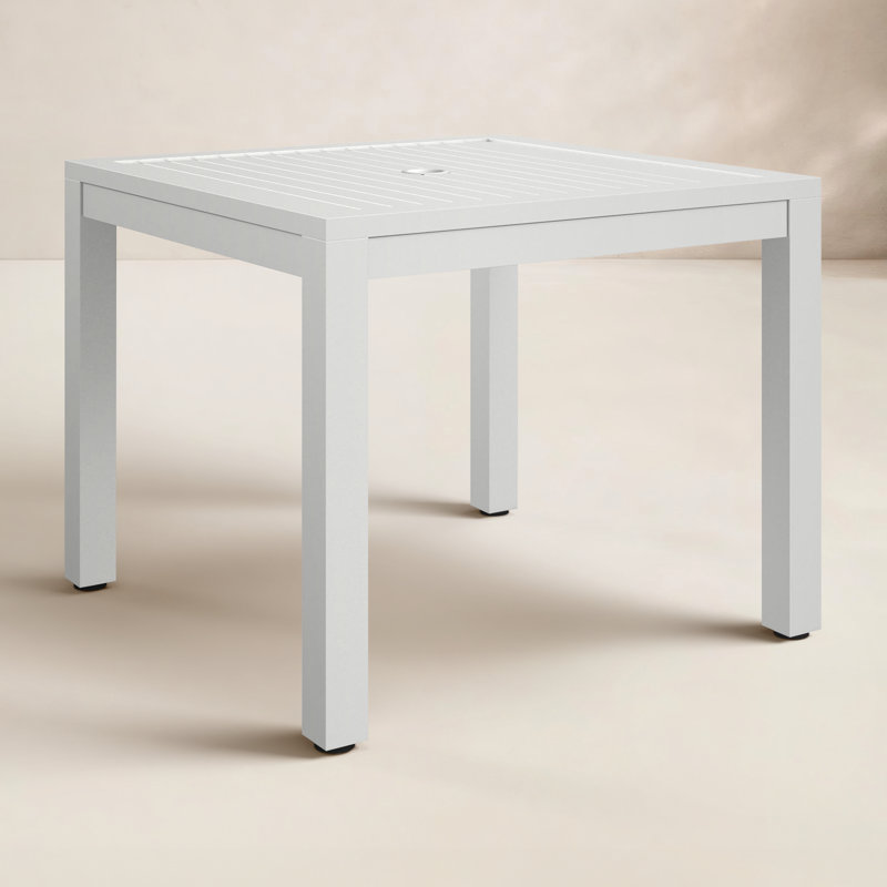 Naples Outdoor Square Dining Table, Satin White, 29"H x 36"W x 36"W