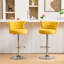 Tabouret de bar rotatif à hauteur ajustable en velours, 2 pieds-394087276