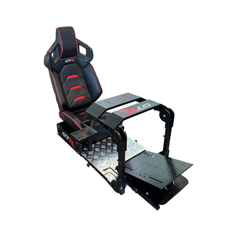 Fauteuil de jeu inclinable et ergonomique en cuir avec repose-pieds GTR Simulateur