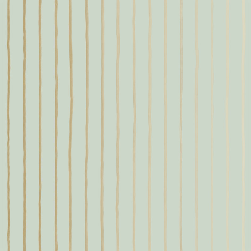 Marquee College Striped Wallpaper Roll, Duck Egg/Gilver