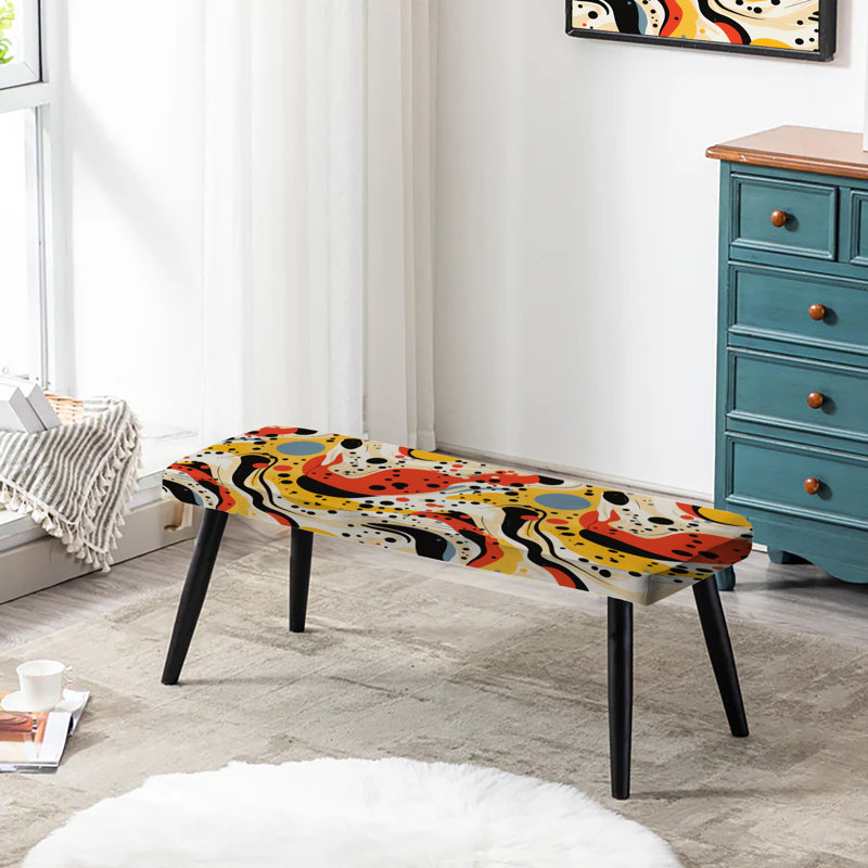 Rouge Poupart Lichcell's Harmony - Banc noir rembourré abstrait