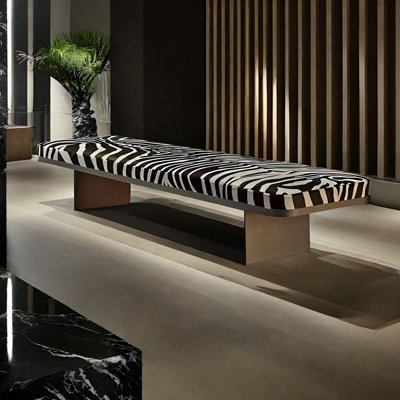 Banc rembourré en similicuir Nordic Light Luxury