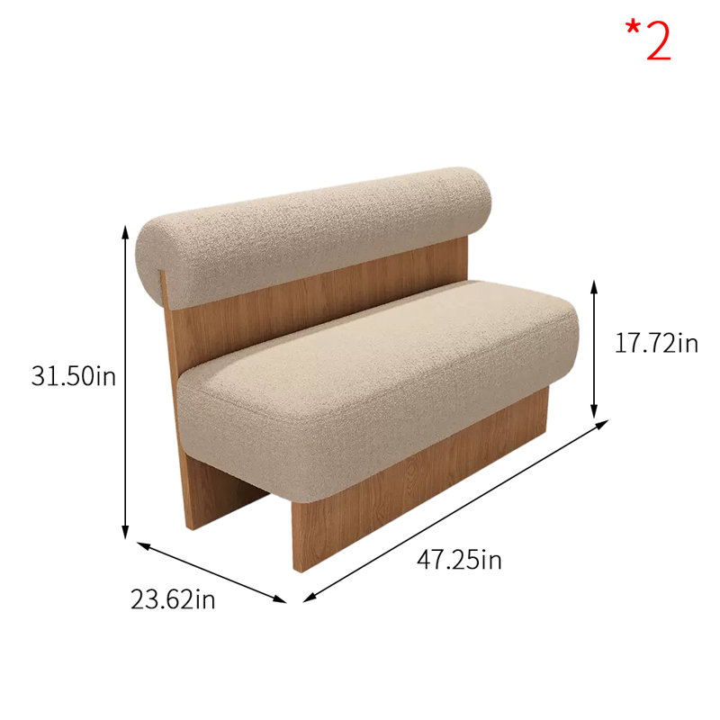 Banc rembourré en mélange de polyester Casual and Simple Cafe