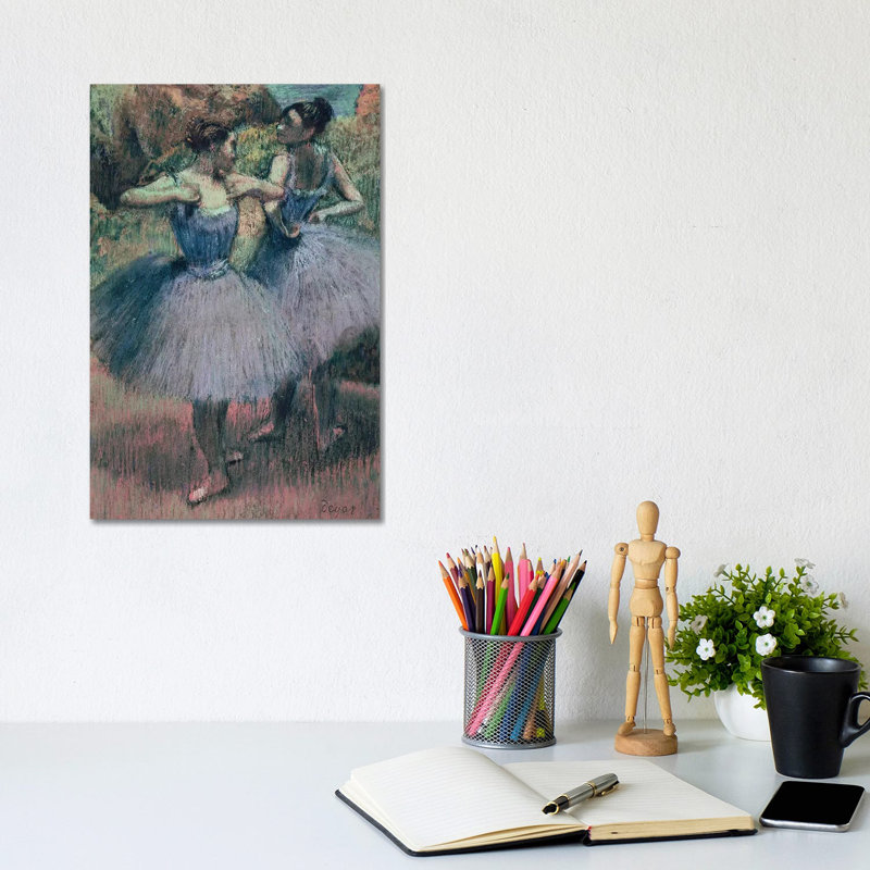 Dancers In Violet by Edgar Degas - Wrapped Canvas Painting, 30.48 cm H x 45.72 cm W