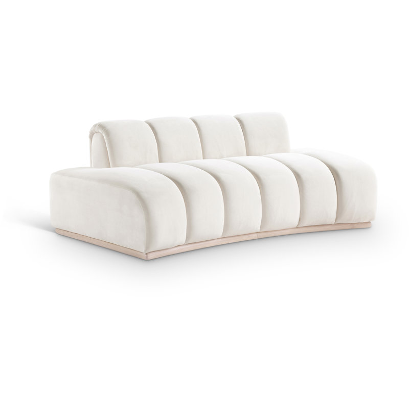 Causeuse en velours Jace, Velours crème