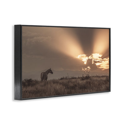 Coucher de soleil délavé à cheval, estampe numérique par Nathan Larson