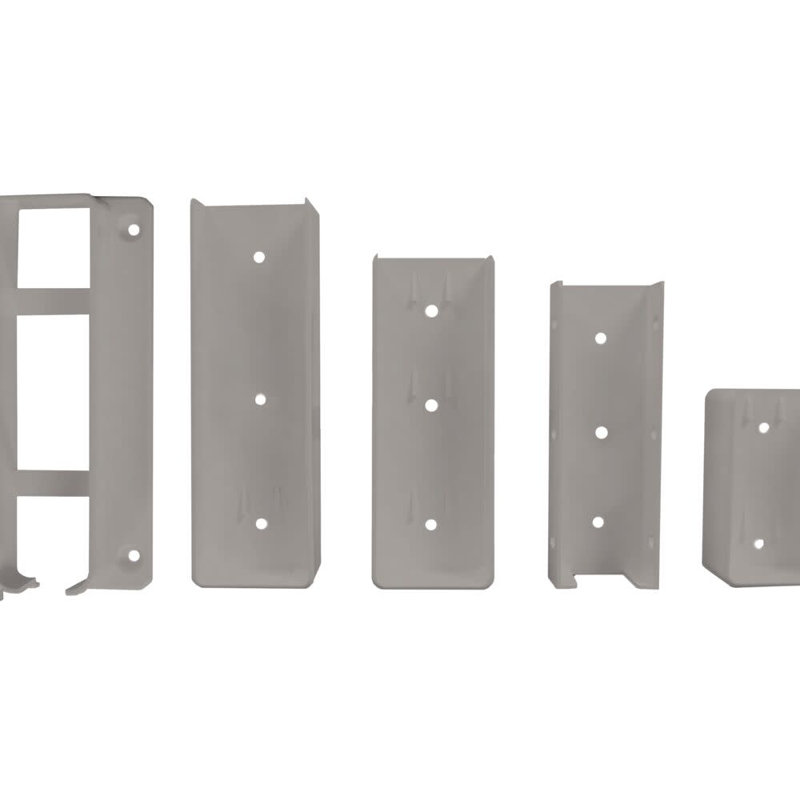 Gray Vinyl Fence Bracket Set for Posts, 8-Inches