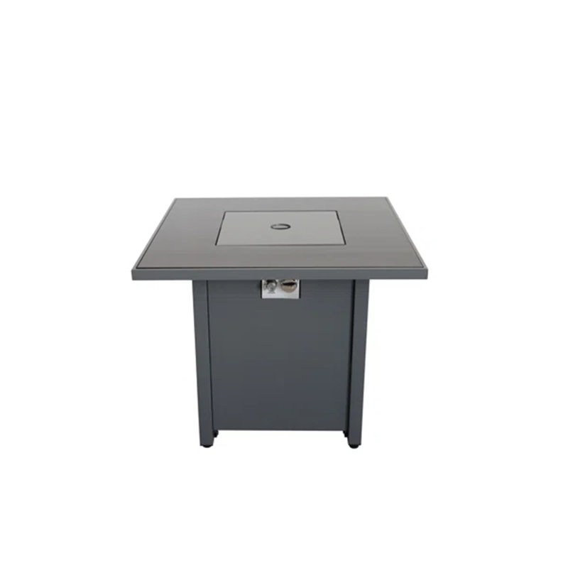 Table de foyer d'extérieur en acier avec couvercle H 25 po x l 30 po