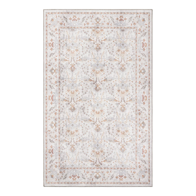 Lurene Performance Chenille Floral Indoor Rug, Rectangle 5'1" x 8'